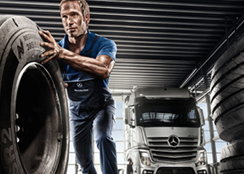 Mercedes-Benz LKW Reifenwechsel und Rädereinlagerung